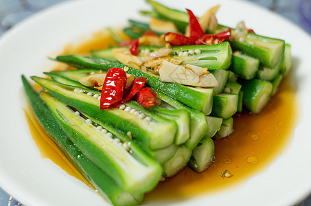 辣椒秋葵蔬菜夏天的美食-秋葵背景