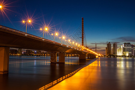 钱塘江夜景钱江奥体高清图片