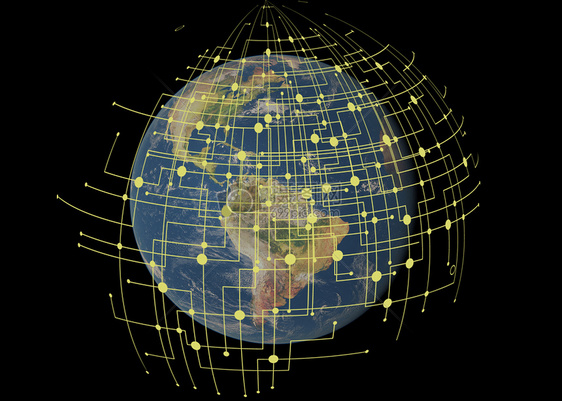 互联网科技覆盖地球图片