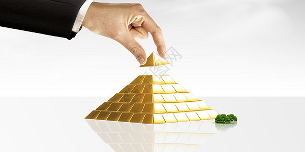 金字塔绿植金块高清图片