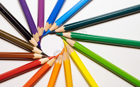 五彩铅笔艳丽的彩色铅笔背景