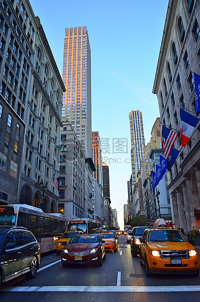 美国纽约金融街街道图片