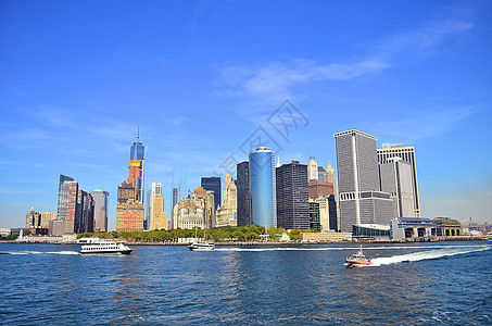 美国纽约曼哈顿天际线背景