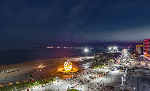 海阳万里沙滩地标夜景图片