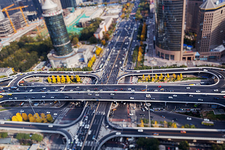 八月北京北京国贸桥CBD车流繁忙背景