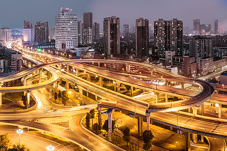 速度激情成都营门口立交桥高架桥夜景背景