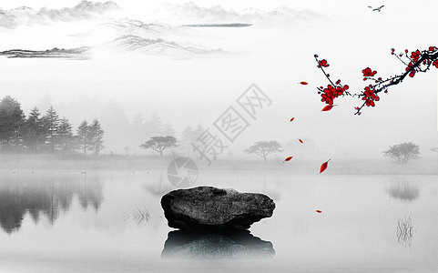 荷花免费中国风背景设计图片