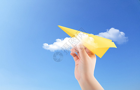 就业励志素材纸飞机蓝天梦想设计图片