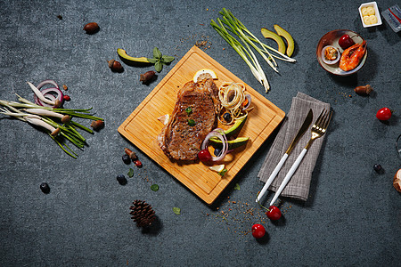 欧式食物美味牛排摆拍素材图背景