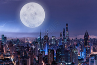 月光下的城市图片