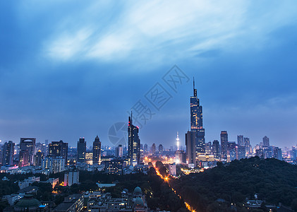 蓝紫南京城市背景