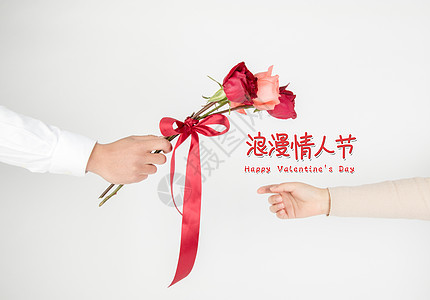 七夕红色玫瑰海报图片