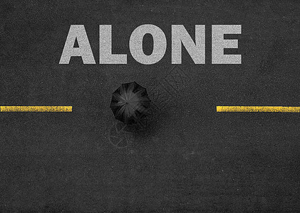 独孤的人黑色马路高清图片
