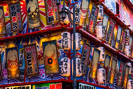 日本灯笼日本特色相扑招牌墙背景