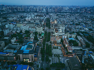 企业建筑航拍城市全景背景