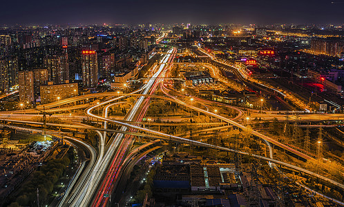 中国北京城市立交桥夜景图片