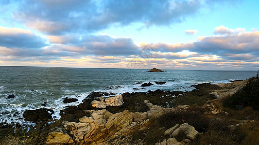 海上小岛养马岛小岛背景