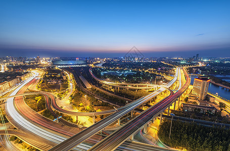 夜色下公路北营门桥夜色背景