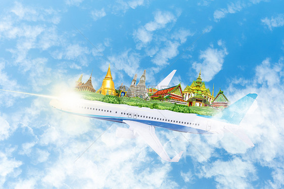 乘飞机旅行去泰国旅游图片