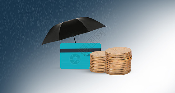 折叠雨伞雨伞保护下的财产设计图片