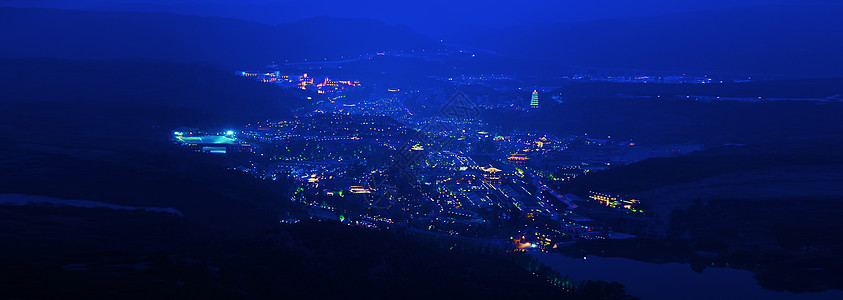 城市夜景全景古镇夜景全景图背景