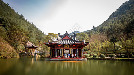 仙都鼎湖峰仙都景区的御龙亭背景