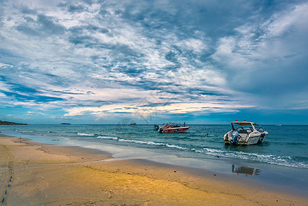 水天一色美丽的泰国苏梅岛背景