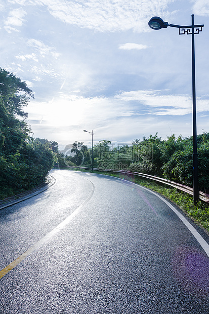 大气美丽风景区落日公路图片