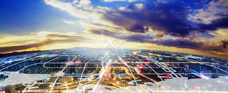 科技金融城市科技感城市背景设计图片