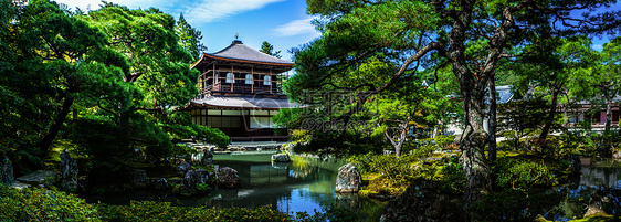 银阁寺全景图片