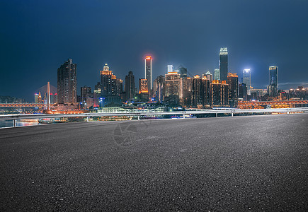 公路路面重庆夜景城市道路素材背景