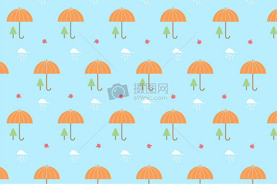 蓝色雨伞背景图片