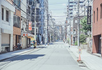 夏天道路日本关西地区大阪街景背景