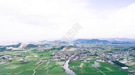 航拍江南田野背景图片