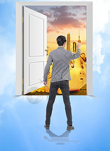 商务推开门图片