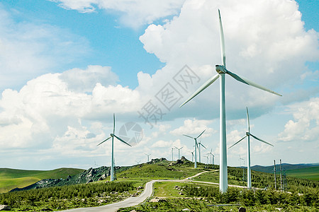 草原风力发电背景图片