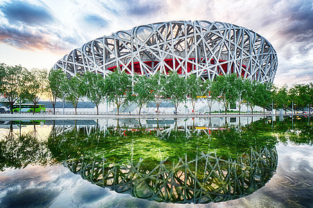 北京鸟巢背景图片