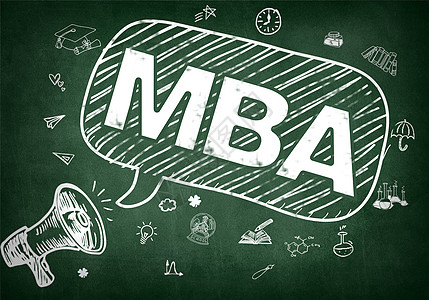虚化学校背景MBA 黑板画设计图片