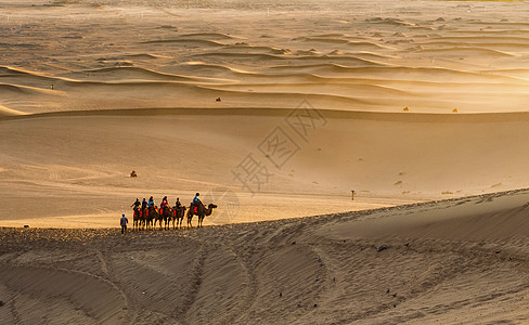 荒漠驼铃沙海苍茫图片