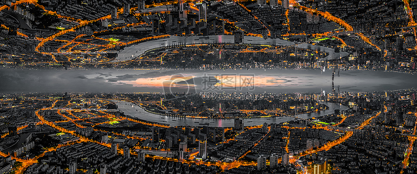 超现实航拍城市全景图片