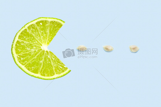 柠檬片吃种子的创意图片图片