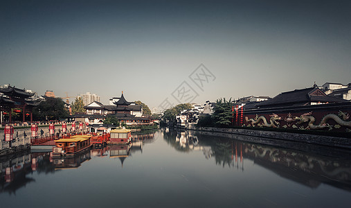 阴郁南京夫子庙背景