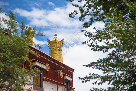 商场全景西藏拉萨色拉寺风光背景