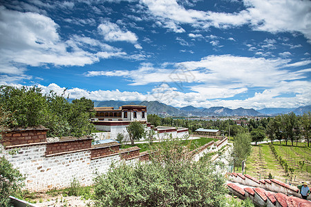 西藏拉萨色拉寺风光背景图片