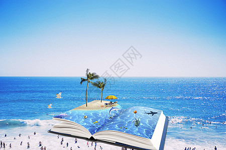 天蓝书中的海洋设计图片