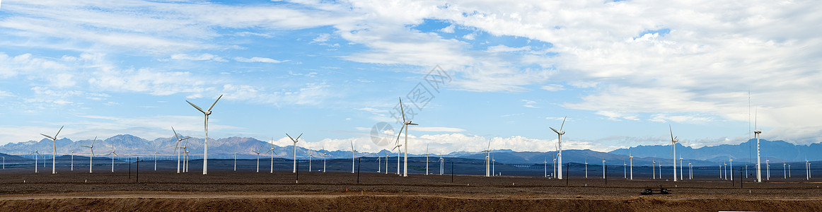 新疆草原风车风力发电资源利用全景图片