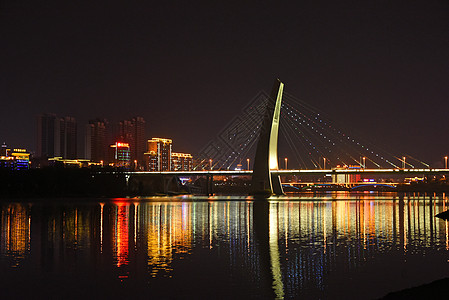 马路夜景赣州背景