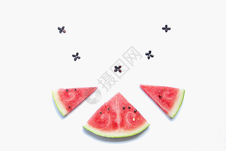 夏季新鲜美味水果西瓜背景图片