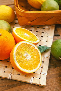 橙子海报新鲜的水果背景