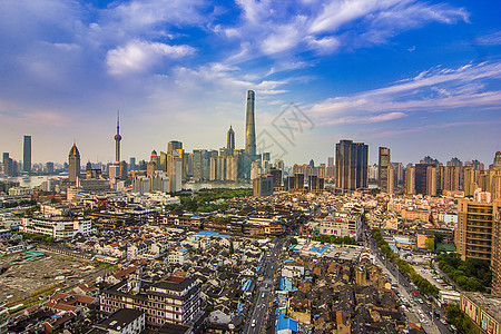 普通街景素材上海城市风光背景